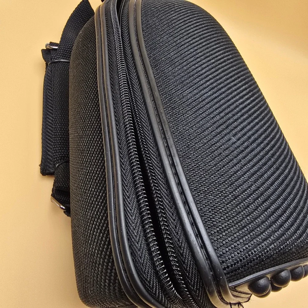 CaddyO Products Wine Bottle Carrier Bag Zipper‎ Black Nylon with Corkscrew NWOT